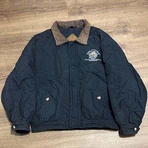 Black Jacket New Orleans Superdome Super Bowl January 1997 Sz XL Leather Collar